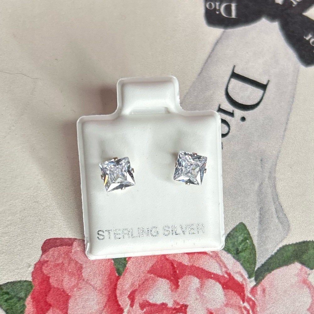Sterling Silver Square Stud Earrings